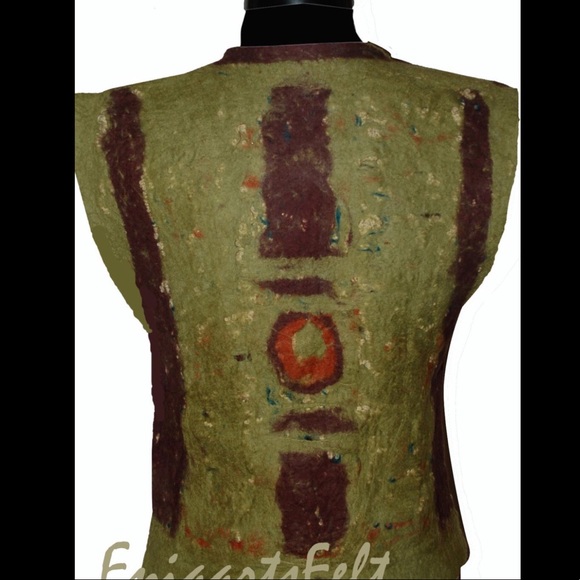🆕🌹NUNO FELT ART TOP, VEST, CLOTHING, FELT, SHAWL - Picture 2 of 4